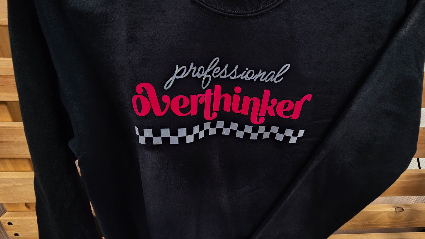 Professional Overthinker-Black Crewneck