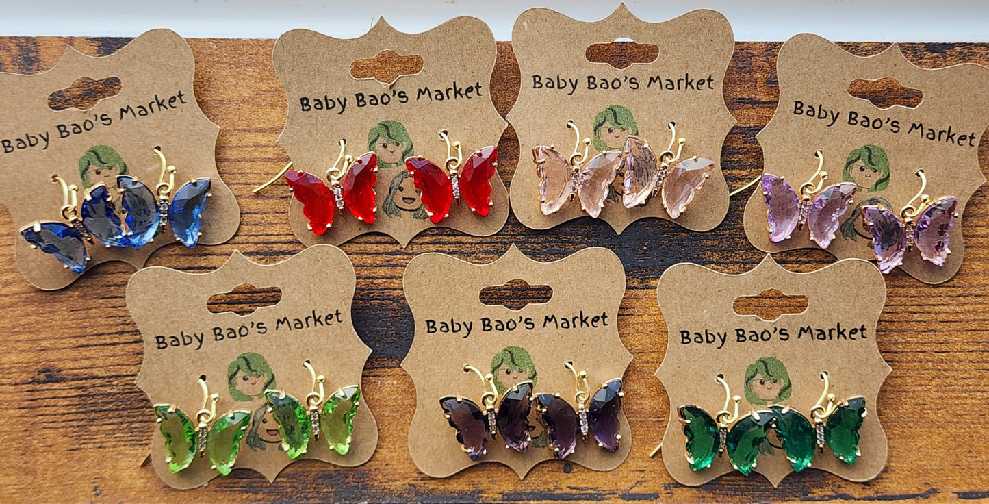 Crystal Butterflies Earrings
