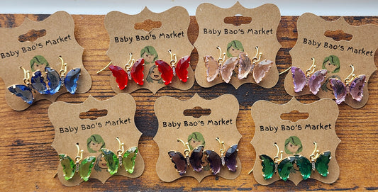 Crystal Butterflies Earrings