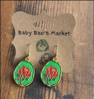 Floral Pendant Earrings