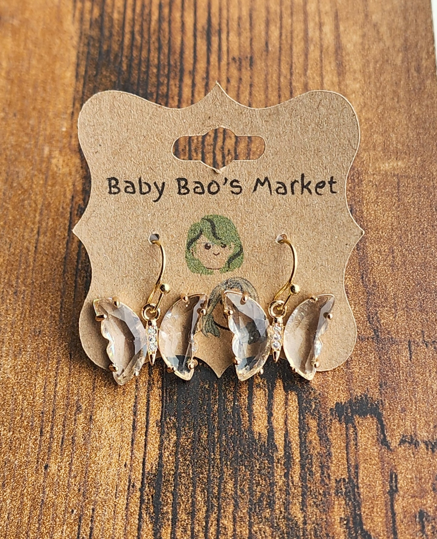 Crystal Butterflies Earrings
