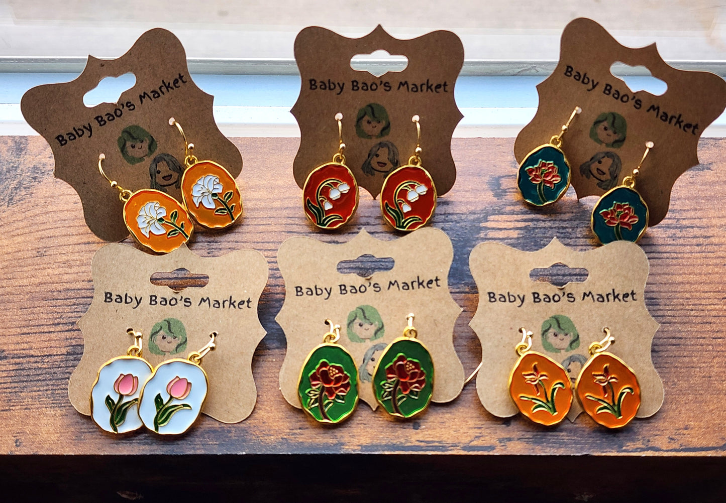 Floral Pendant Earrings