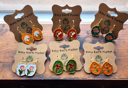 Floral Pendant Earrings