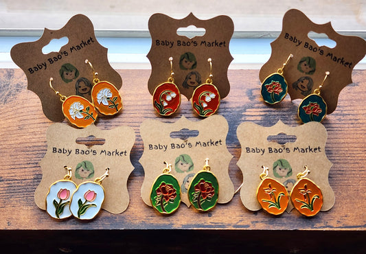 Floral Pendant Earrings