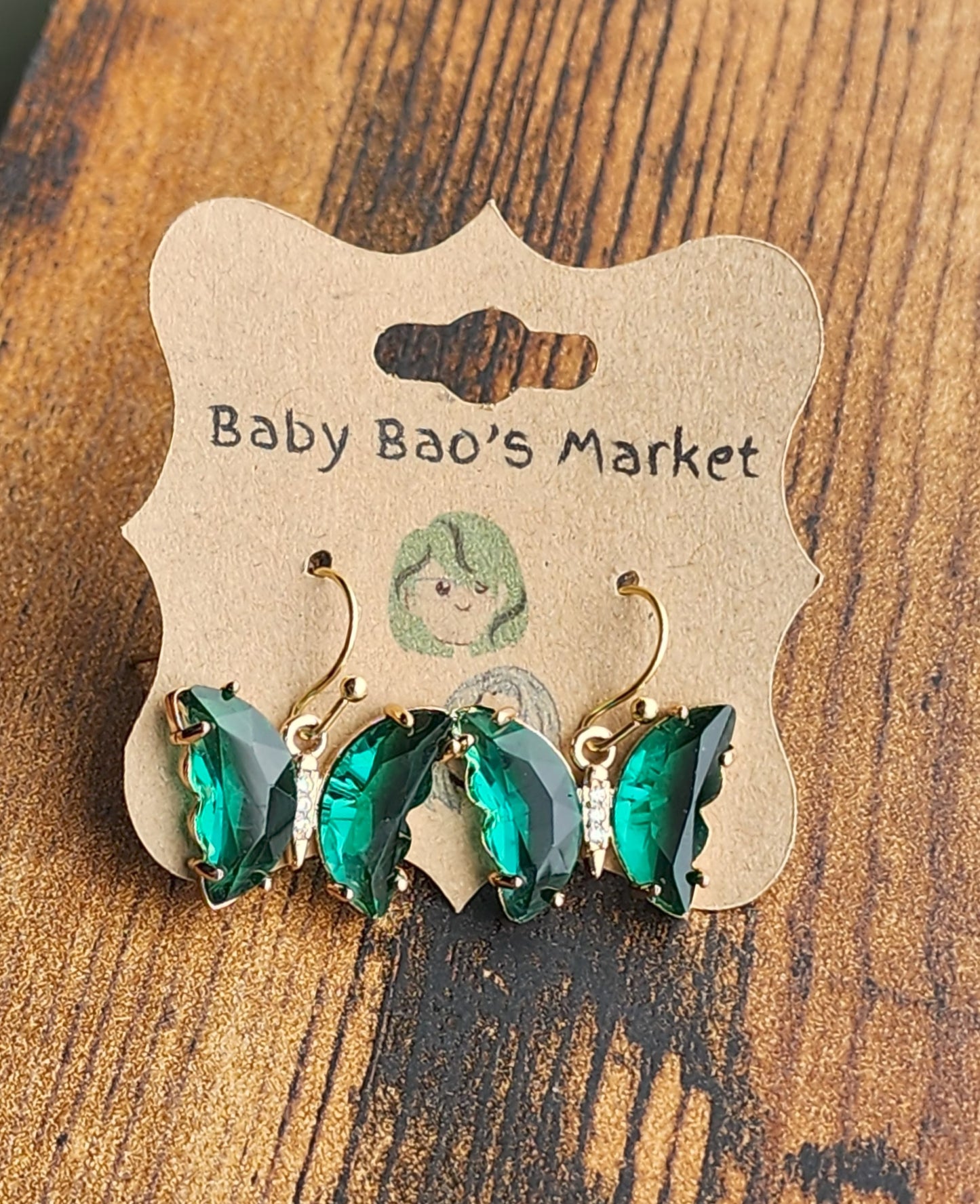 Crystal Butterflies Earrings