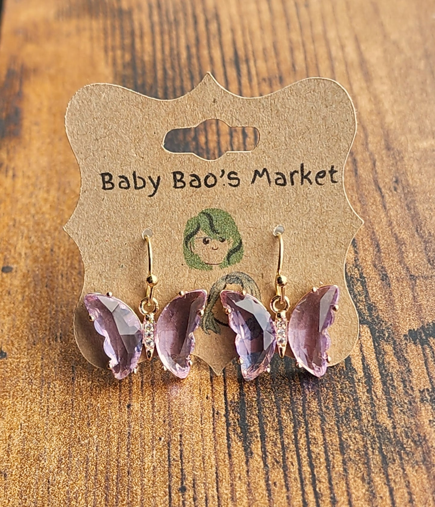 Crystal Butterflies Earrings