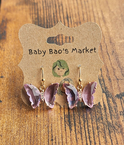 Crystal Butterflies Earrings