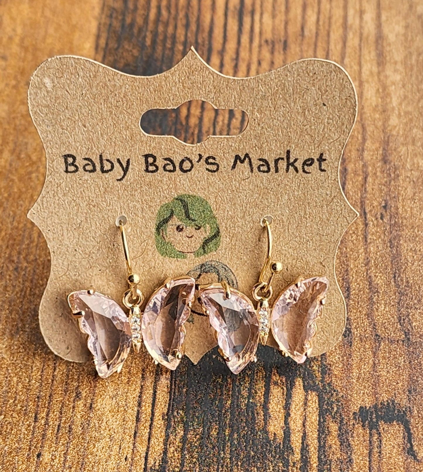 Crystal Butterflies Earrings