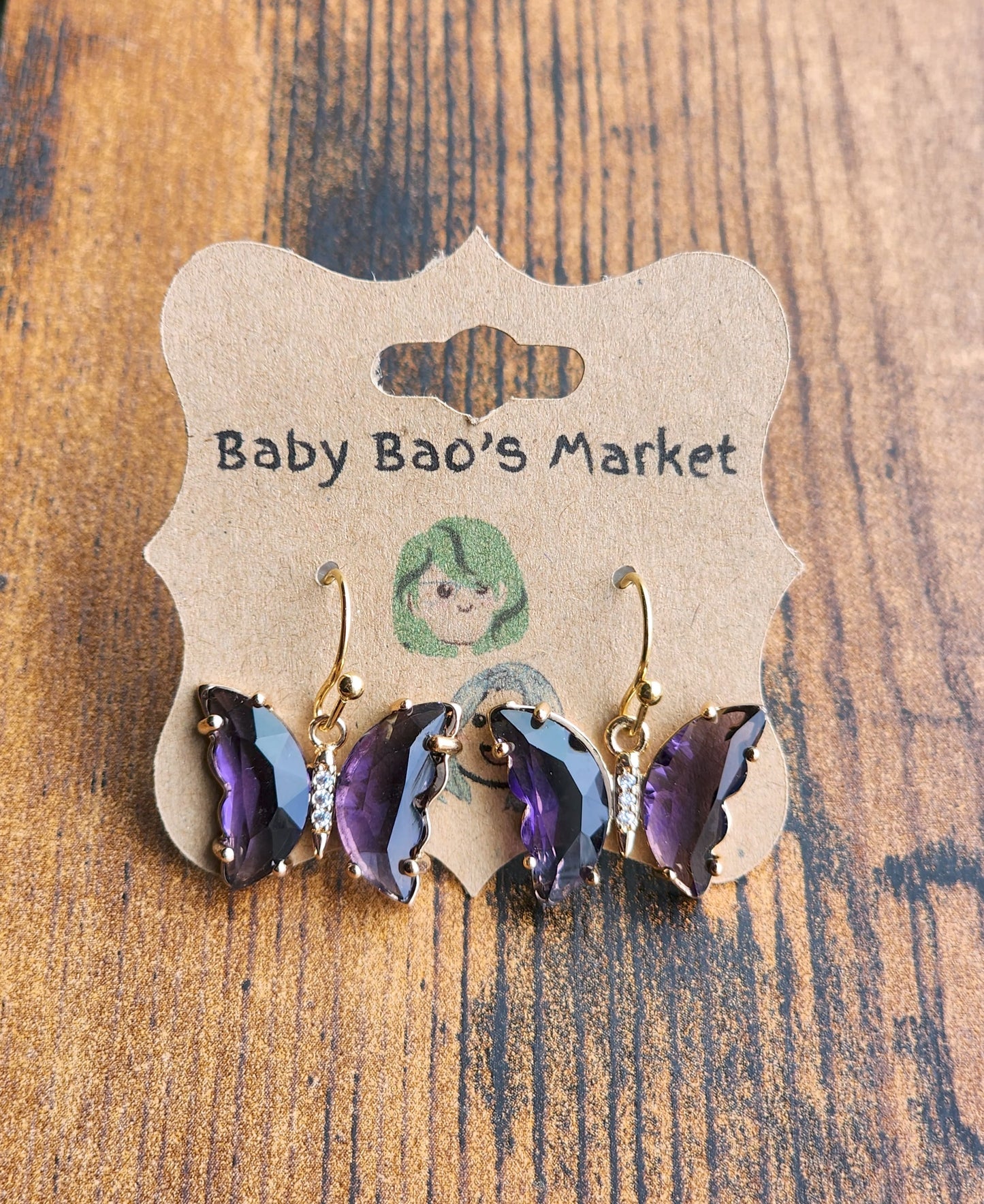 Crystal Butterflies Earrings