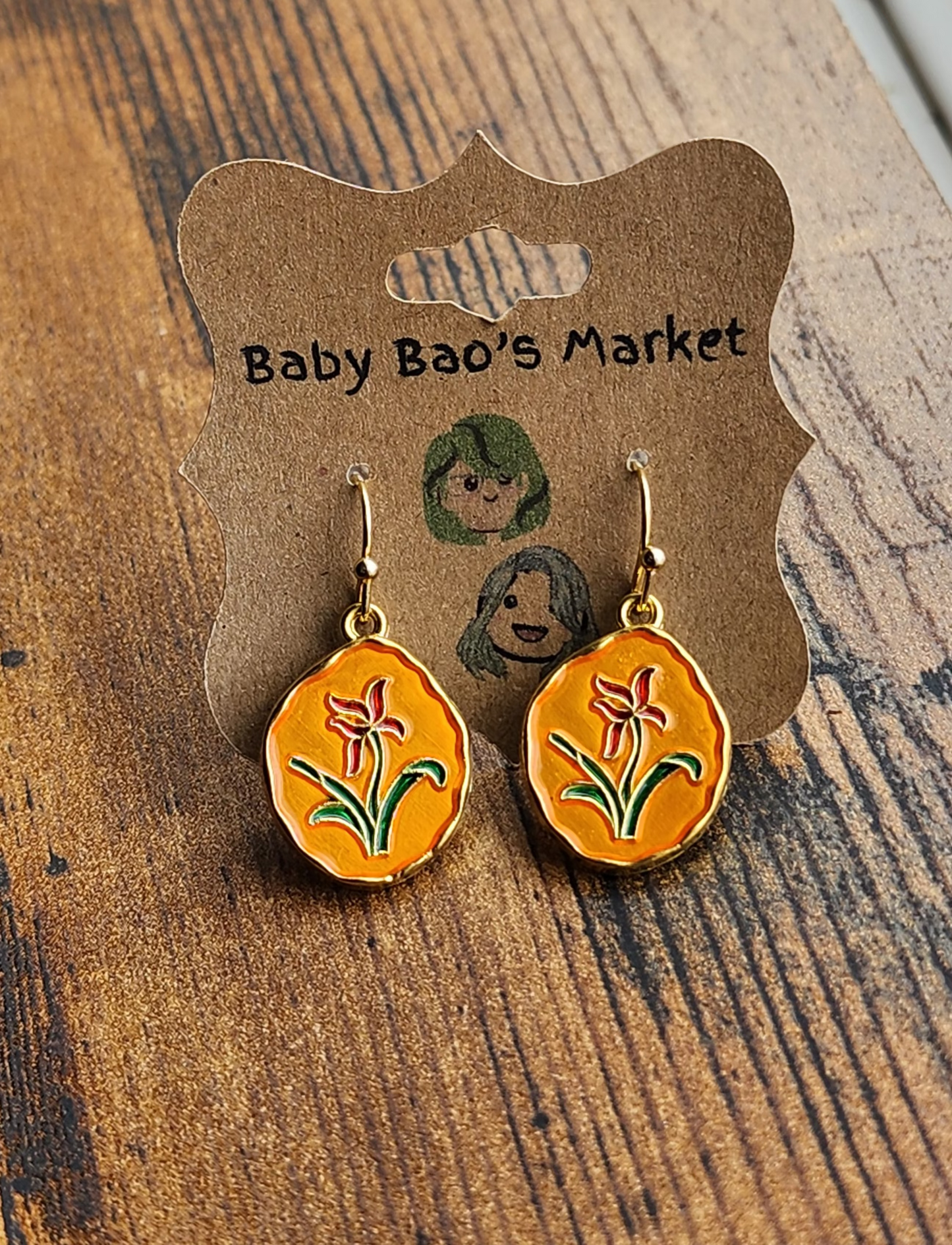 Floral Pendant Earrings