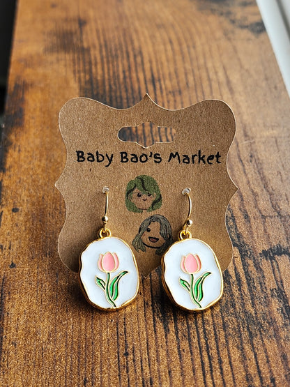 Floral Pendant Earrings