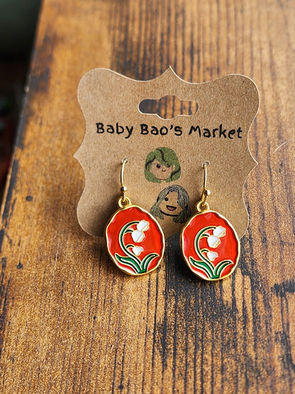 Floral Pendant Earrings