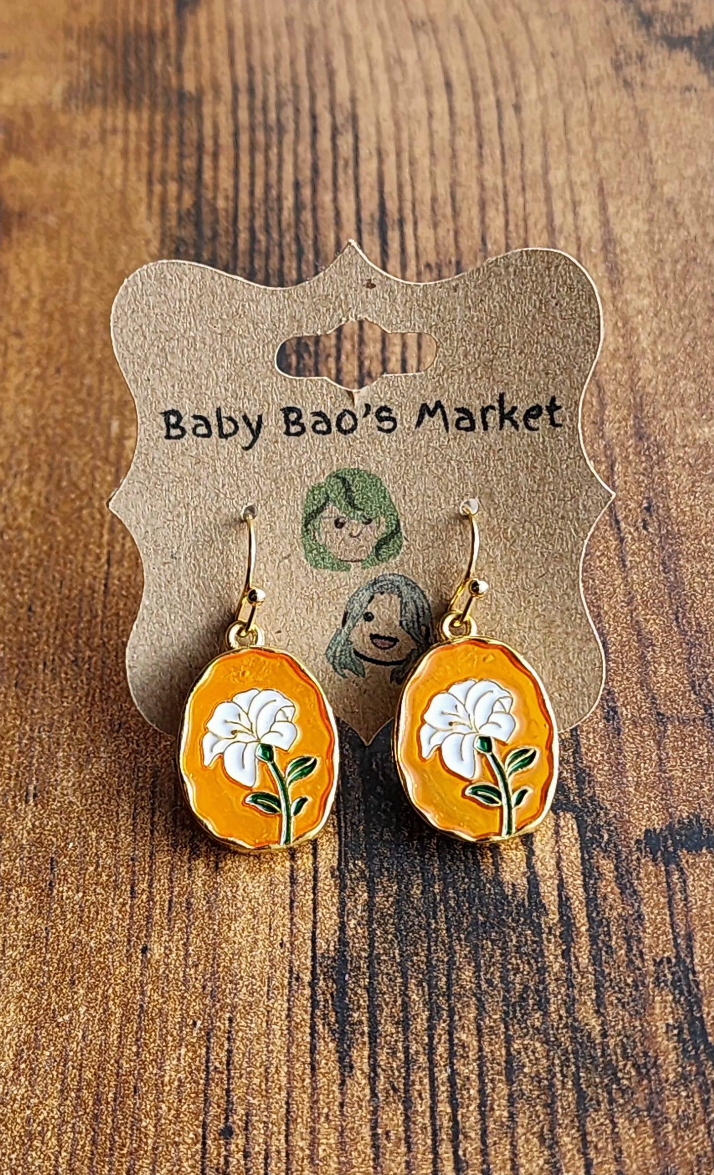Floral Pendant Earrings
