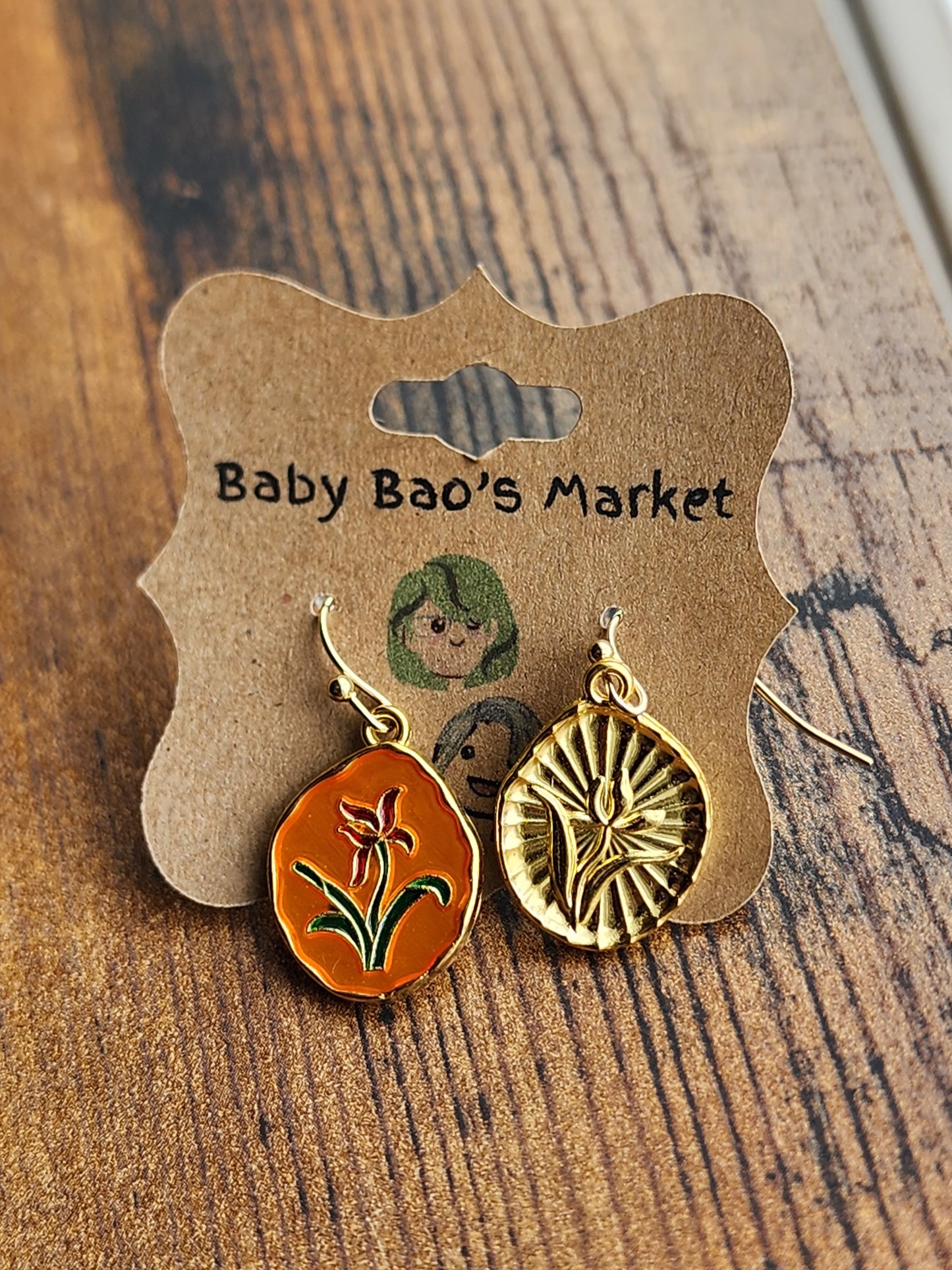 Floral Pendant Earrings